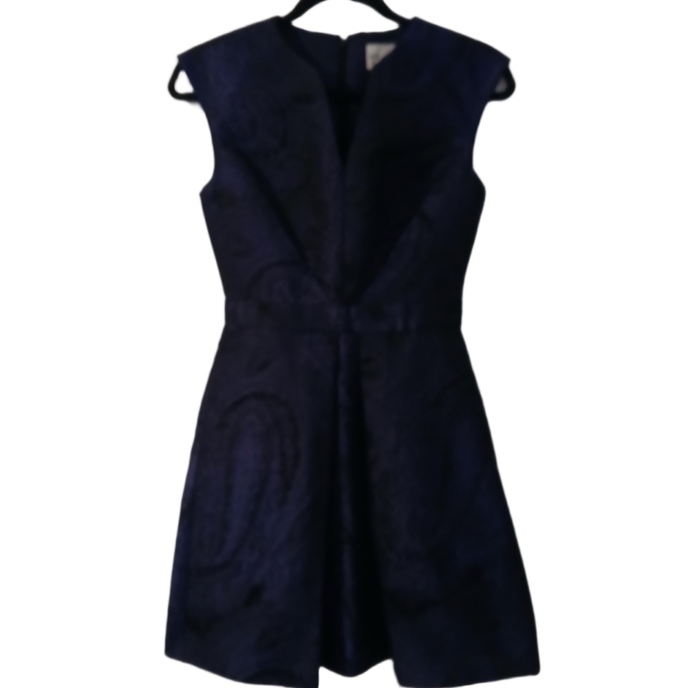 REISS Evie Womens Purple Black Sleeveless V-Neck A-line Dress Size UK 8/US 4